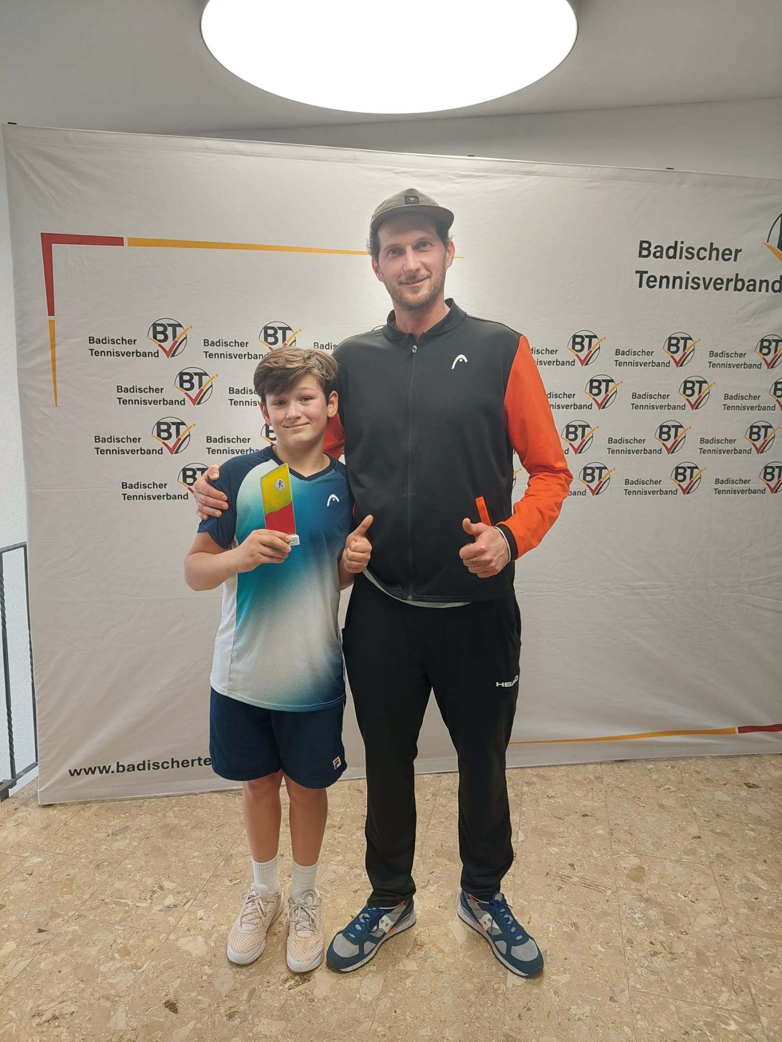 Badischer Meister 2023 Philipp Bittmann Junioren U12 mit Trainer Julian Gast