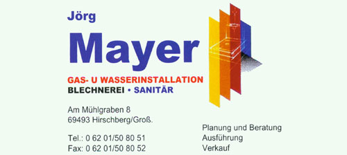 Mayer, Gas- und Wasserinstallation